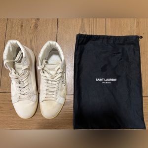 COURT CLASSIC SL/06 EMBROIDERED HIGH TOP SNEAKERS IN CANVAS AND LEATHER